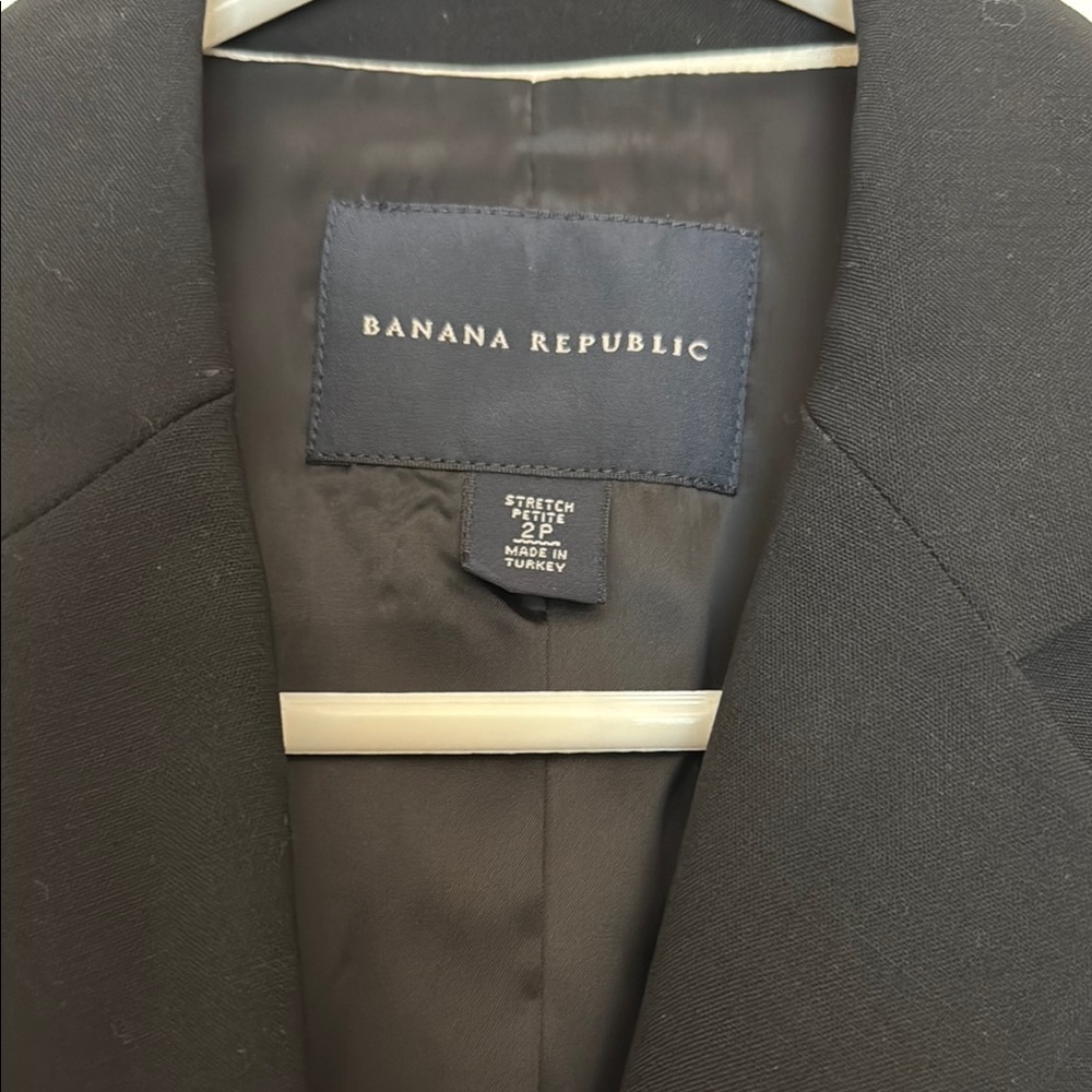 Banana Republic Black Short-Sleeved Blazer Tailored Fit - Picture 2 of 5